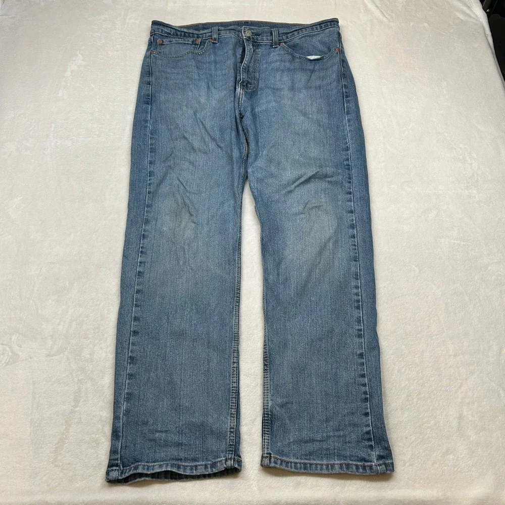 Levi's 505 Jeans Mens 36x30 Blue Light‎ Wash Denim Pants Regular Fit